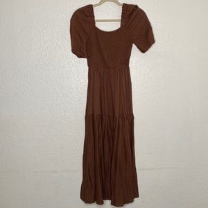 NWT Oak Fort SMOCKED TIERED DRESS size M